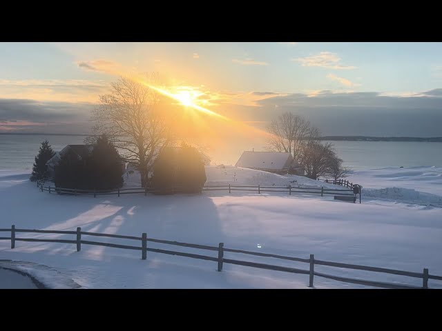 February sunrise coast of Maine