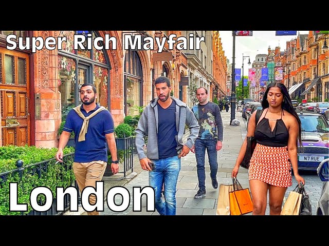 England, London Summer Streets Walking Tour, 4k HDR Virtual Walking Tour At Golden Hours…