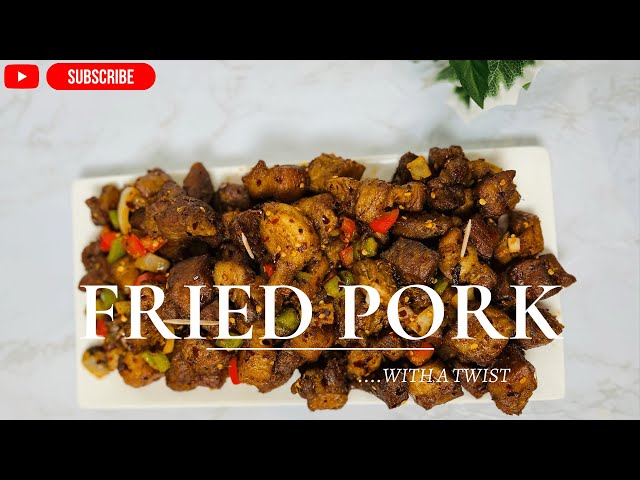 PARTY PLEASING RECIPE FOR FRIED PORK/DOMEDO | SPICY FRIED PORK | GHANA STREET FOOD