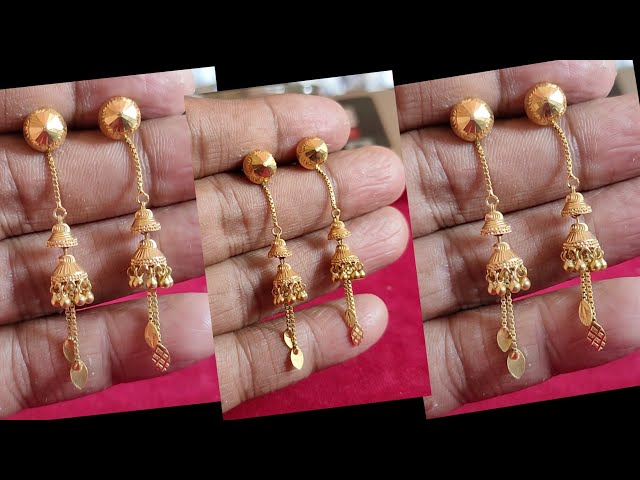 gold Suidhaga earrings designs with price//Gold sui dhaga earrings 2021