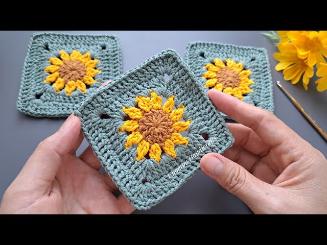 Crochet Flower Granny Square Tutorial Step by Step