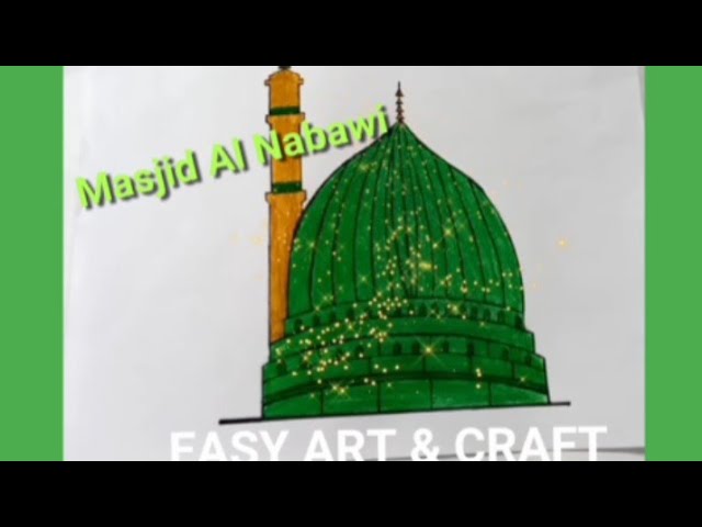 HOW TO DRAW MASJID AL NABAWI|DRAW A MOSQUE#Masjid