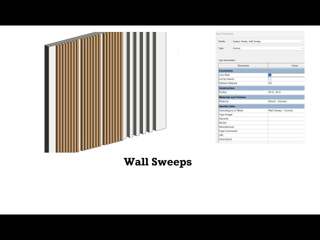 Wall sweep-Decorative horizontal or vertical projection to a wall Revit Tutorial