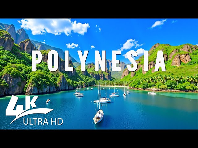 FLYING OVER POLYNESIA 4K - Soothing Music with Amazing Nature Videos - Video 4K UltraHD