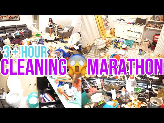 EXTREME CLEAN WITH ME MARATHON / OVER 3 HOURS OF CLEANING MOTIVATION / COMPLETE DISASTER / MOM LIFE