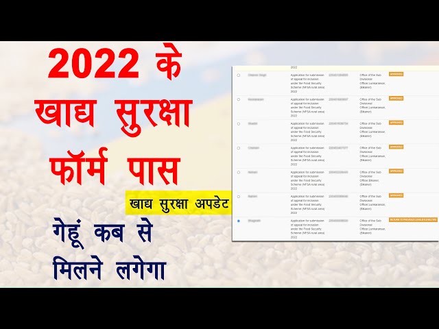 Khadya Suraksha Yojana 2022 form new update | khadya Suraksha form approve | खाद्य सुरक्षा