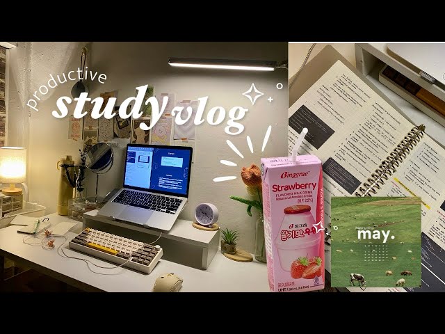 study vlog | productive, making notes, preparing for a quiz, cozy studying, typing sounds