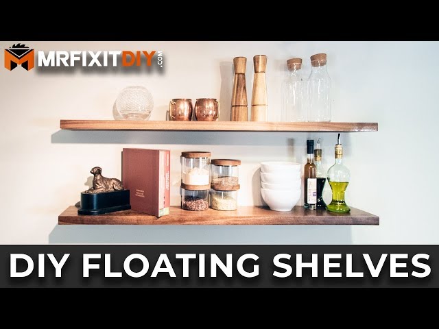 DIY Solid Hardwood Floating Shelves