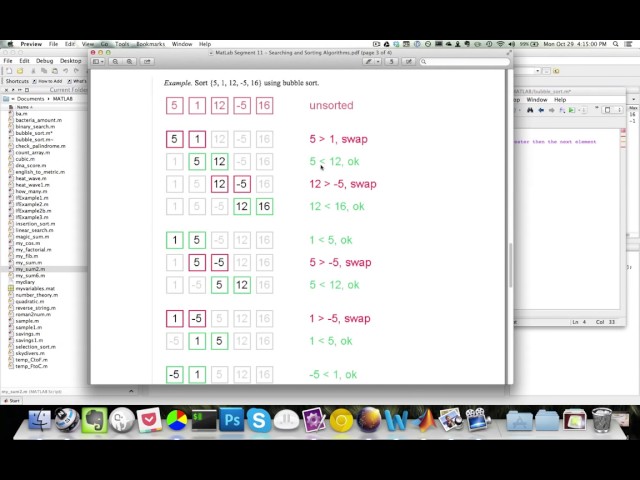 Searching and Sorting Algorithms using matlab