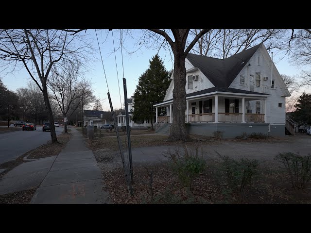 Winter Walk Through Historic American Neighborhood | Nature Sounds for Sleep and Study