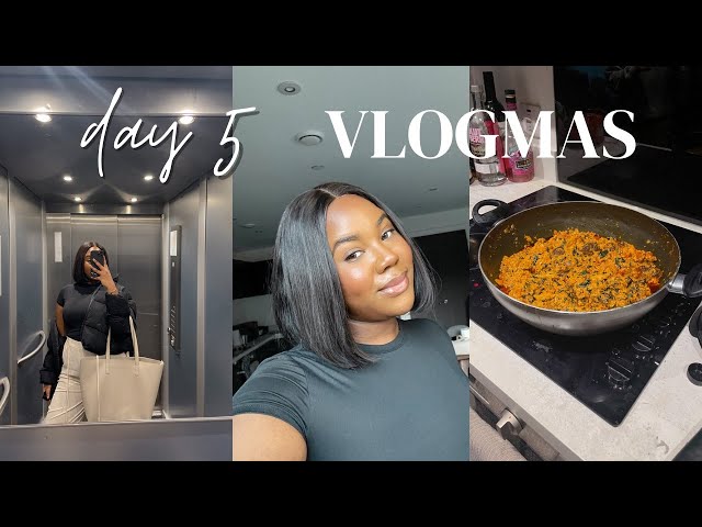 VLOGMAS DAY 5 | 2 JOB interviews in a DAY, make EGUSI soup with us, loving the CLEAN GIRL MAKEUP