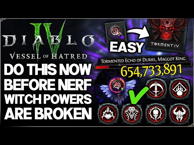 Diablo 4 - WARNING: Witch Powers = BROKEN OP - Best S7 Lost Powers Unlock Fast & Restless Rot Farm!