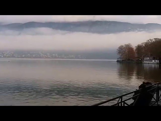 Ioannina lake and castle. Eine Kleine Nachtmusik (by Mozart)