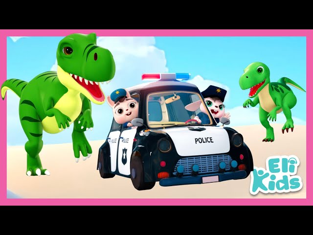 Toy Police Cars With Dinosaurs +More | Eli Kids Songs