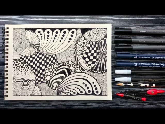 Zentangle Patterns for Beginners | Zentangle Art Tutorial Step by Step | Mandala Art for Beginners