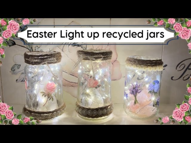 Easter Light Decorations - Poundland & Recycled Jam Jars