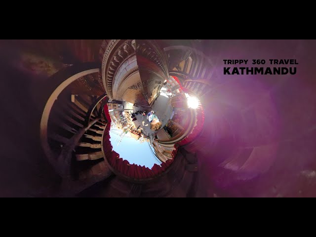 Street life of Kathmandu. Psychedelic 360 travel film exploring the city. Urban adventures in Nepal.