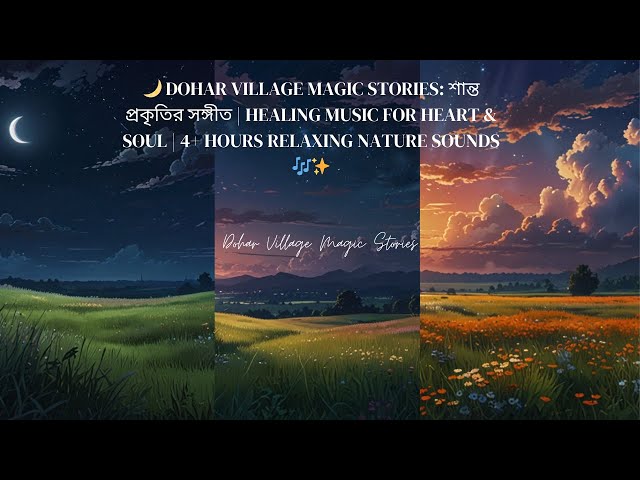 🌙 @DoharVillageMagicStories  শান্ত প্রকৃতির সঙ্গীত Heart & Soul | 4+ Hours Relaxing Nature Sounds 🎶✨