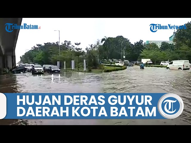 🔵[LIVE] Hujan Deras Guyur Sebagian Daerah di Kota Batam, Jalan Simpang Laluan Madani Banjir