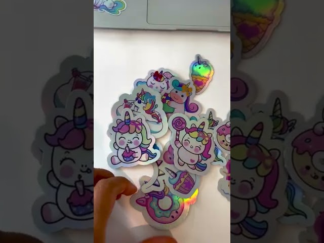 12 Personalized Baby Unicorn Vinyl Stickers