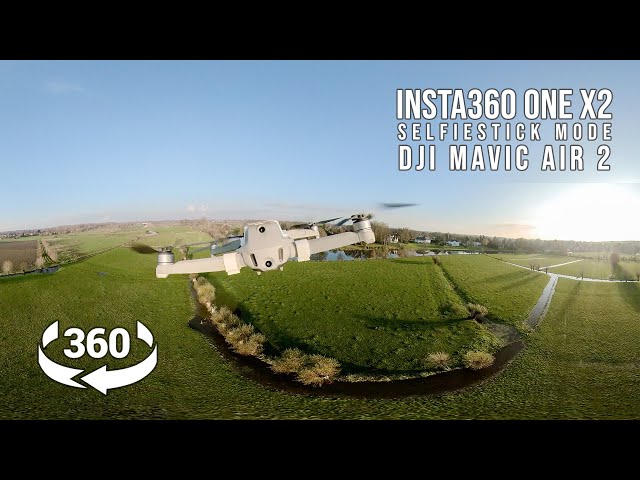 Insta360 OneX2 in SelfieStick Mode under Mavic Air 2 (360)