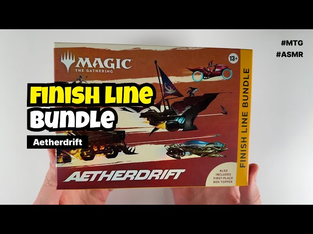 MTG Aetherdrift Finish Line Bundle relaxing unboxing including box topper! #asmr #mtg