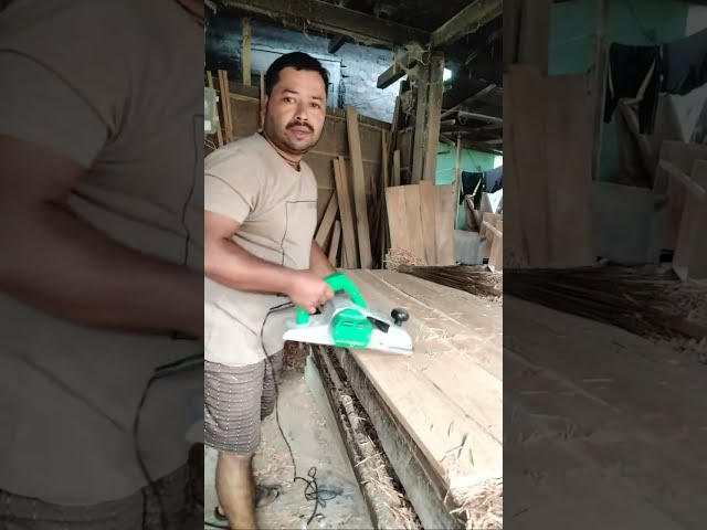 Sanjit Mandal is live wood working