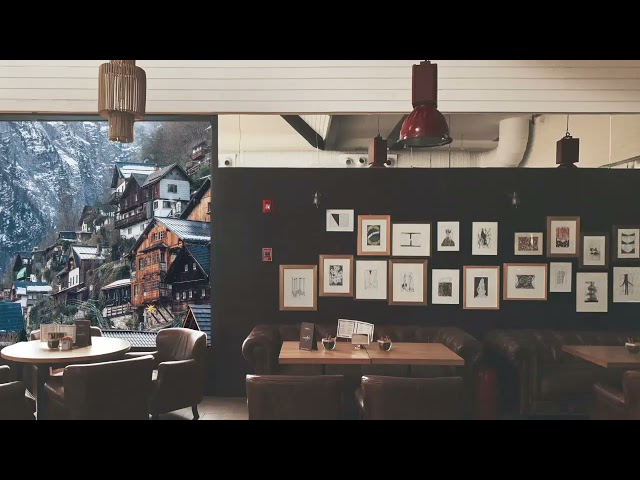 Coffee Shop Ambience - No Music, People Talking, Fireplace Sounds