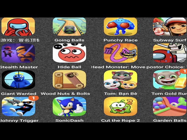 hide ball , tom gold run , cut the rope 2 , wood nuts& bolts puzzle , head monster move survival ,..