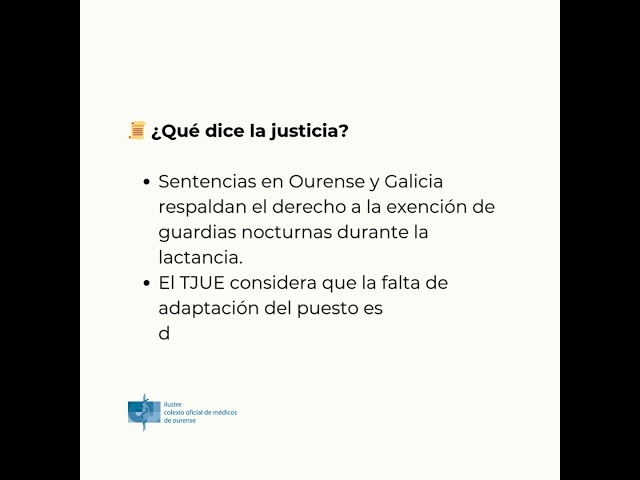 Información para el Personal Médico sobre la Exención de Guardias durante la Lactancia