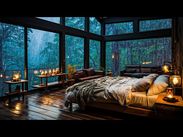 Rain Sounds for Sleeping | Natural Sounds of Rain & Thunder on Window for Sleep Quickly, Study...