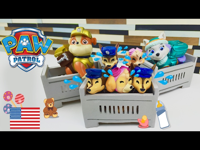 Paw Patrol Baby Tantrum Everest Babysits Chase and Skye Babies Puppies Cry for Mommy