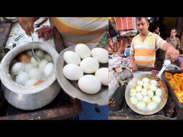 Massive boiled Eggs fry in Kolkata | Indian Street food