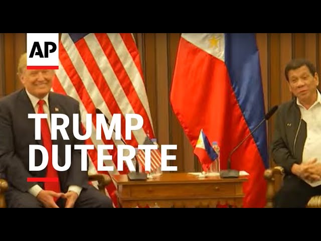 Trump laughs when Duterte calls journalists "spies"