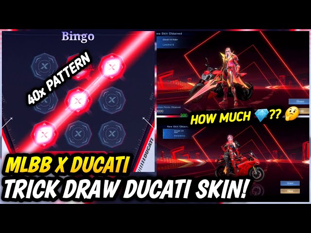 HOW MANY DIAMONDS?! DRAW MLBB X DUCATI SKIN 2024 (LEOMORD, BENEDETTA, IRITHEL) - MLBB