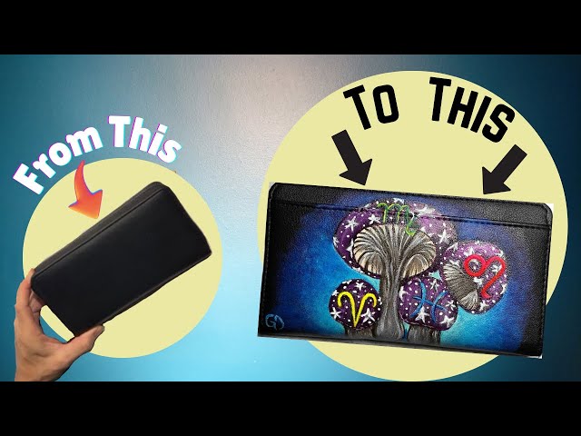 🎨🖌️ Painting Mushrooms on a pleather wallet | Acrylic Painting | let’s hang and paint | Rv Artist