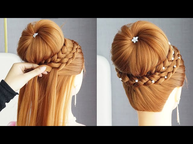 Latest Bun Hairstyle For Wedding | Easy Party Hairstyle Tutorial