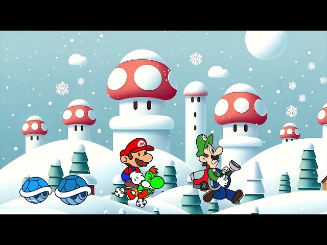 Super Mario Ice World Run ❄️🏃 | Winter Brain Break For Kids | Freeze Dance & Just Dance