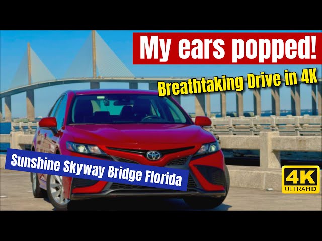 Breathtaking Driving in Florida by Sunshine Skyway Bridge in 4K