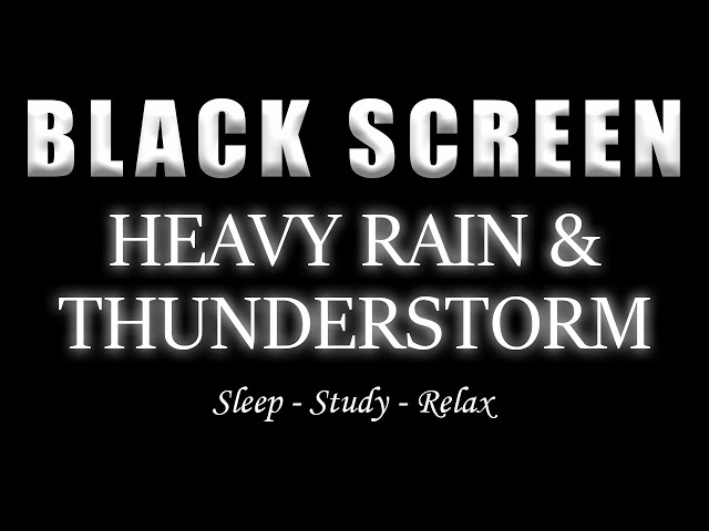 HEAVY RAIN with NON Stop Thunderstorm | Goodbye Insomnia, Beat Stress with 3 Minutes | BLACK SCREEN