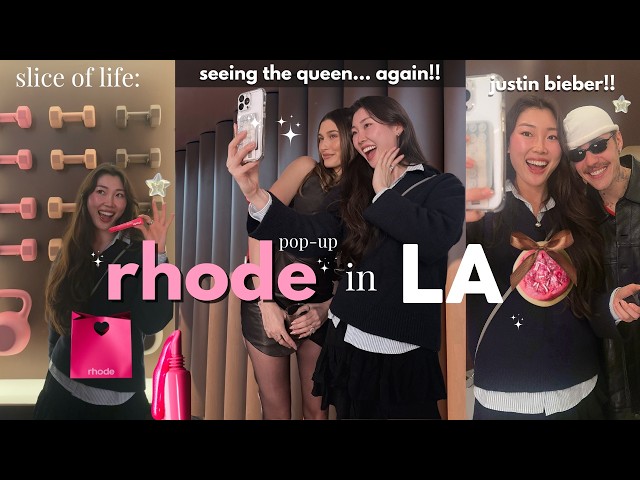 i met hailey and justin bieber at the RHODE POP-UP IN LA!! ⋆｡𖦹°⭒˚｡⋆ (slice of life: LA vlog)