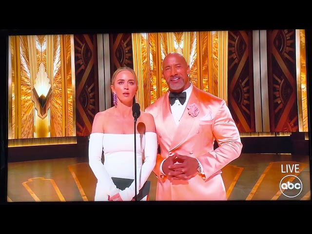 Emily Blunt & Dwayne The Rock Johnson at The Oscars 2023