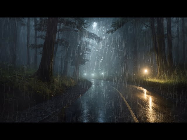 Rain Sounds For Sleeping - WORK! Instantly Fall Asleep With Rain And Thunder Sound At Night