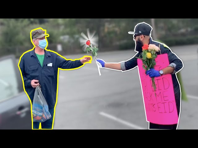 MUSLIM GIVES FREE FLOWERS ON EID! SOCIAL EXPERIMENT!