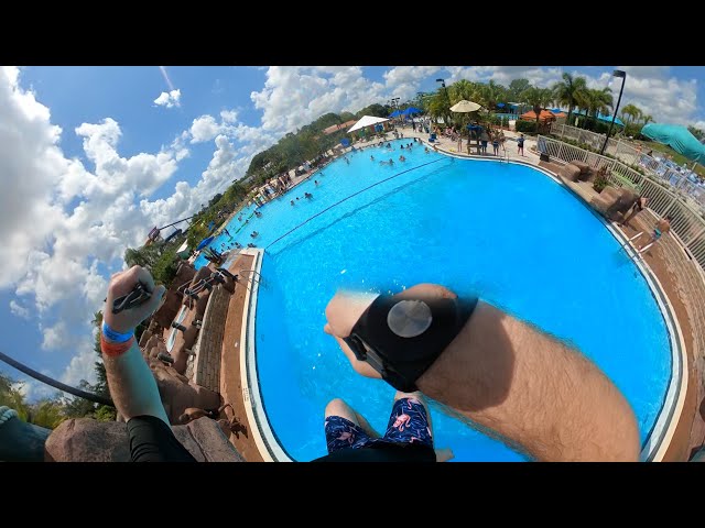 Jumping off a 20 foot Cliff at Tampa's Adventure Island in 360°/VR a 4K Experience