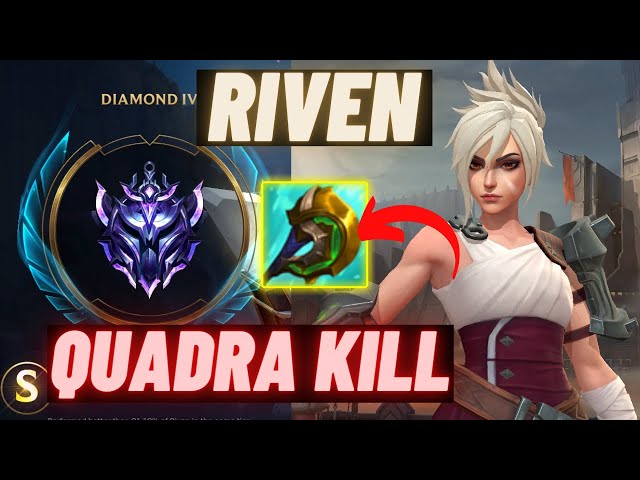 RIVEN QUADRA KILL GAMEPLAY | WILD RIFT RIVEN BEST BUILD | WILD RIFT RIVEN SEASON 5