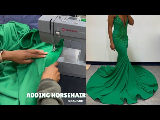 How to Add Horse Hair on a Prom Dress Train (wavy stuff on the bottom)