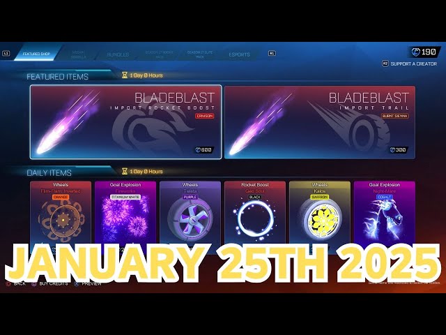 Rocket League ITEM SHOP Daily #116 (25th January 2025)