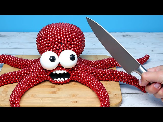 Making Giant Octopus From Magnetic Balls | Stop Motion Cooking & ASMR Satisfying