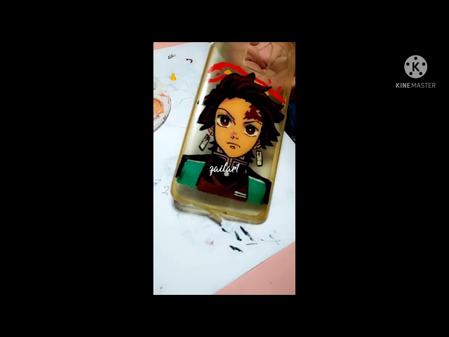 acrylic on cellphone case #demonslayer #tanjiro